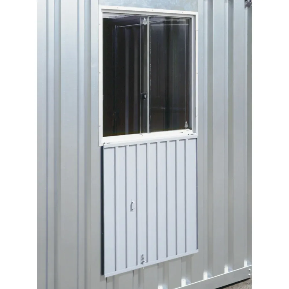 Leichtmetall Schiebefenster mit Sicherheitsglas für FLADAFI® Materialcontainer