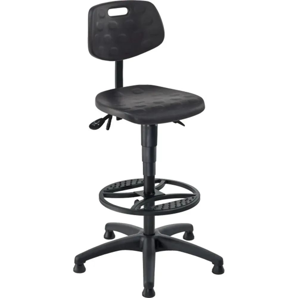 meychair Arbeitsdrehstuhl Ability Polyurethan, Sitzhöhe 590-840 mm, Kunststoffbasis, Bodengleiter, Fussring