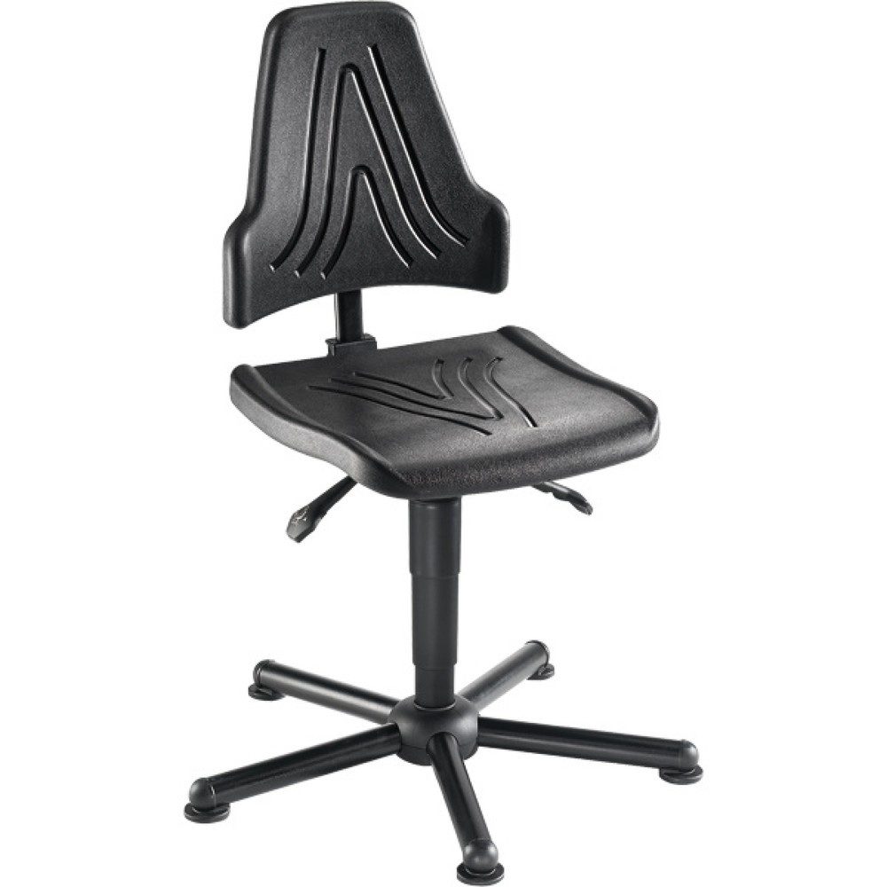 meychair Arbeitsdrehstuhl Stream XXL, bis 250 kg belastbar, Sitzhöhe 490-630 mm, Stahlbasis, Bodengleiter