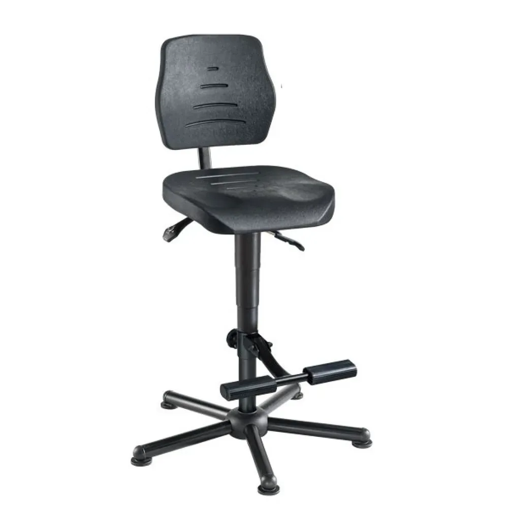 meychair Arbeitsdrehstuhl Workster Komplex XXL, bis 150 kg belastbar, Stahlbasis, Bodengleiter, Aufstiegshilfe