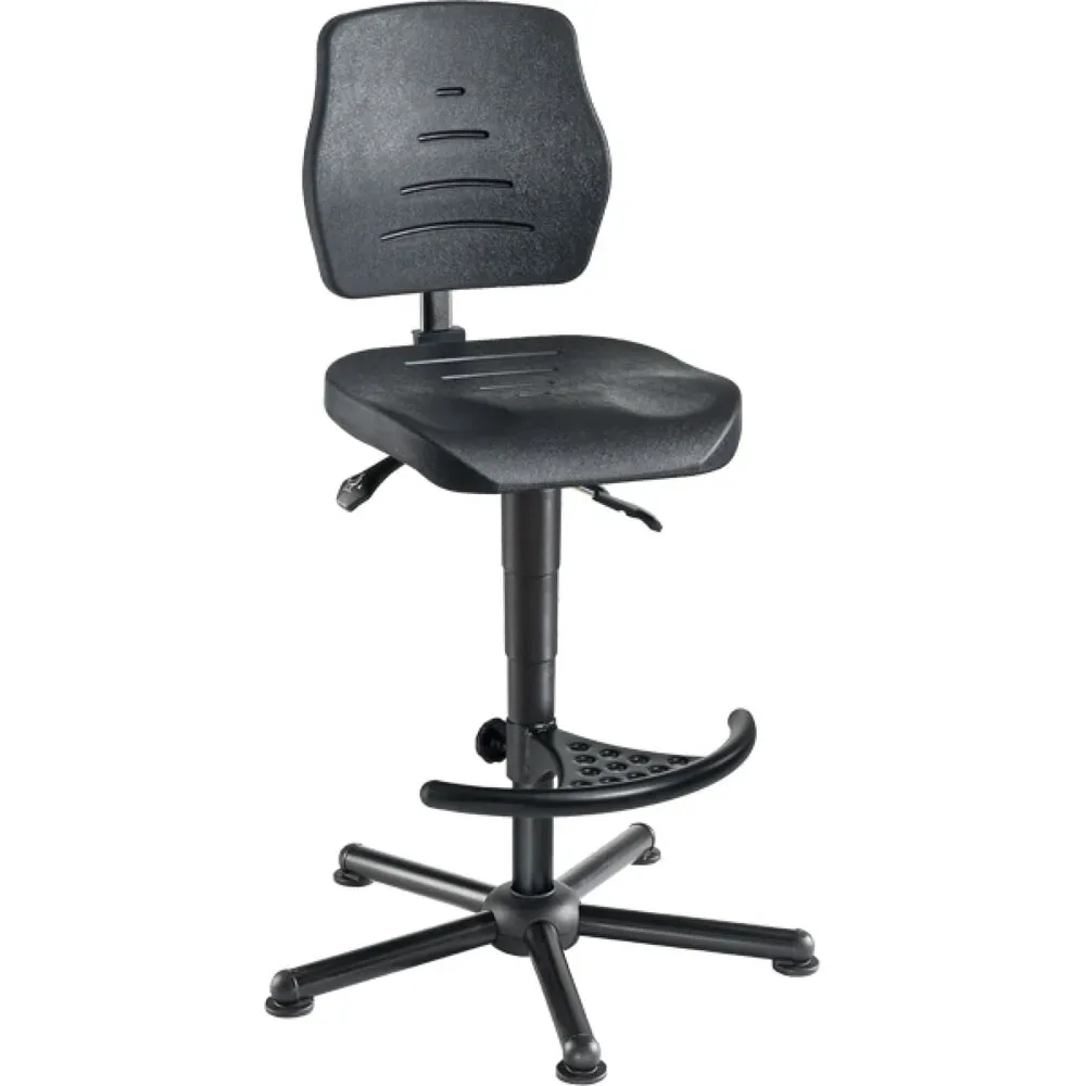 meychair Arbeitsdrehstuhl Workster Komplex XXL, bis 150 kg belastbar, Stahlbasis, Bodengleiter, Fussstütze