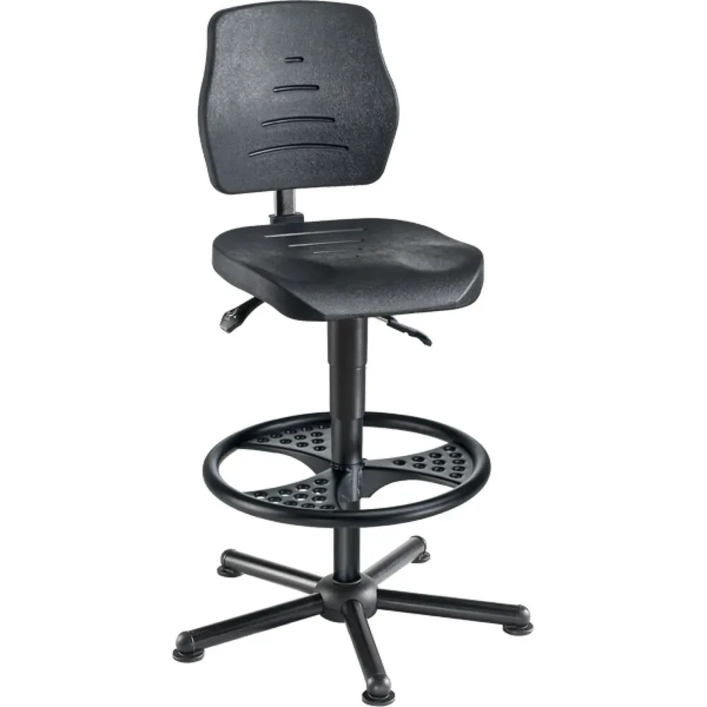 meychair Arbeitsdrehstuhl Workster Komplex XXL, bis 150 kg belastbar, Stahlbasis, Bodengleiter, Fussring