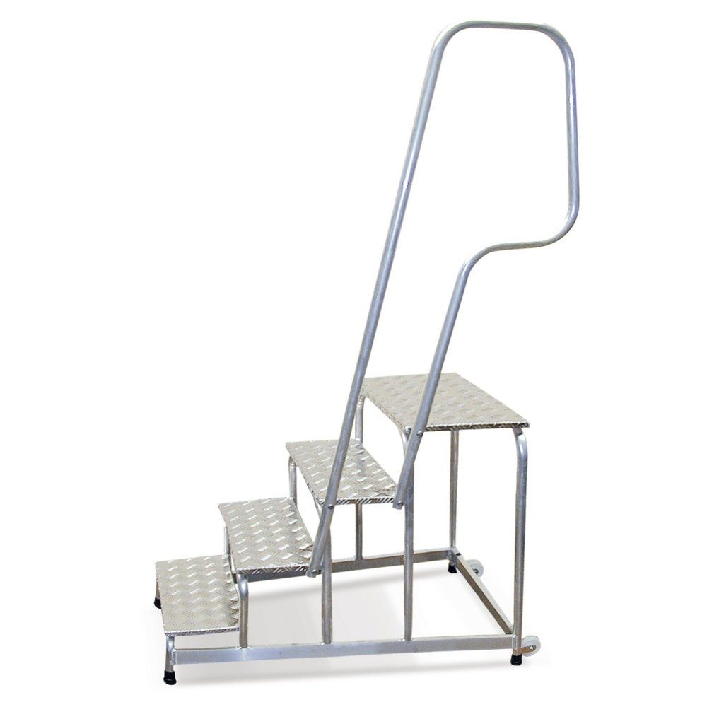 KRAUSE Montagetritt, mit Handlauf/Fahrrollen, 3 Stufen, Höhe 0,6 m, 11 kg