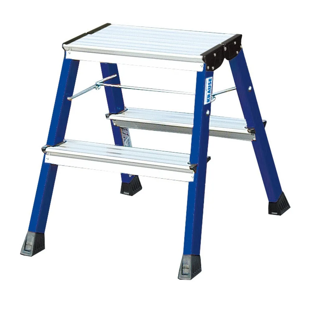 Krause 130082 130082 Aluminium Doppel-Klapptritt klappbar Arbeitshöhe (max.): 2.45 m Blau 1.7 kg
