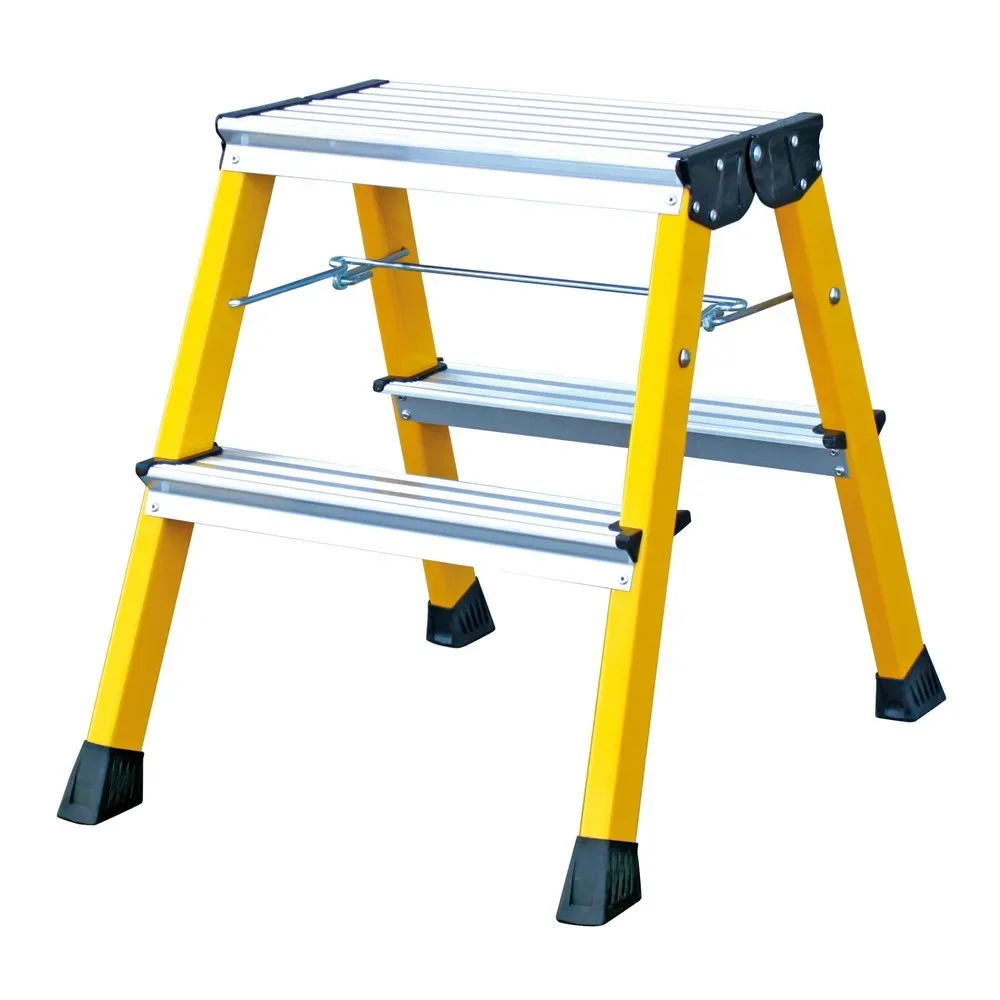 Krause 130044 Aluminium Doppel-Klapptritt klappbar Arbeitshöhe (max.): 2.45 m Gelb 1.7 kg