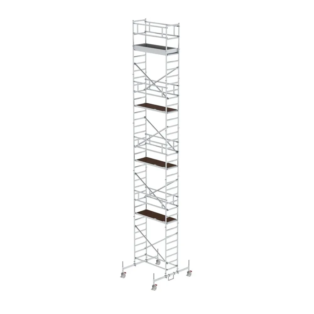 MUNK Günzburger Steigtechnik 154945 Aluminium Rollgerüst Montage ohne Werkzeug Arbeitshöhe (max.): 11.5 m
