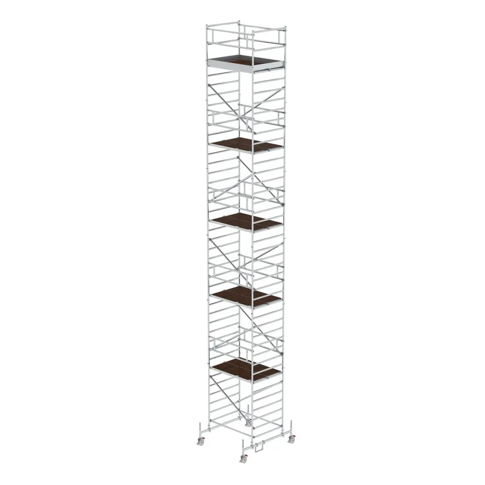 Munk Rollgerüst 1,35 x 1,80 m mit Fahrbalken & Doppel-Plattform Plattformhöhe 11,45 m