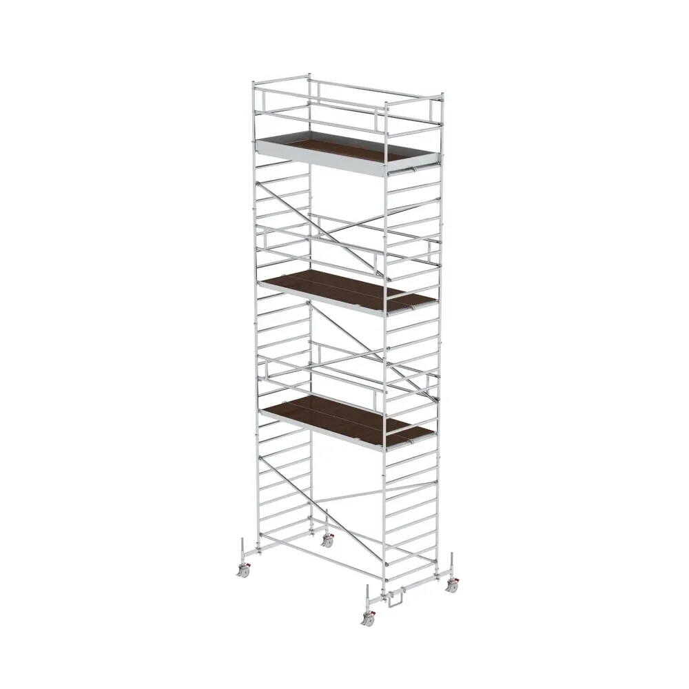 Munk Rollgerüst 1,35 x 3,0 m mit Fahrbalken und Doppel-Plattform Plattformhöhe 7,45 m