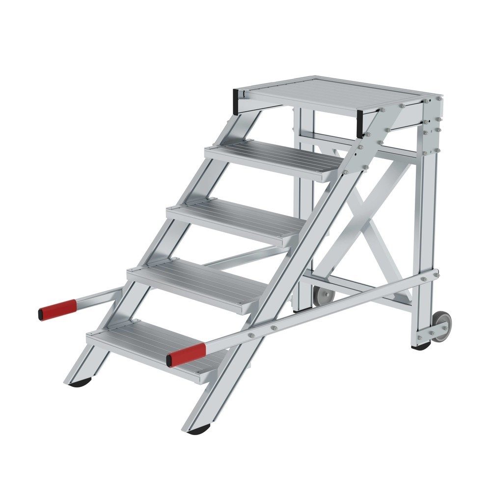 Treppenpodest, Stufenbreite 600 mm, Tragfähigkeit 200 kg, 5 Stufen MUNK