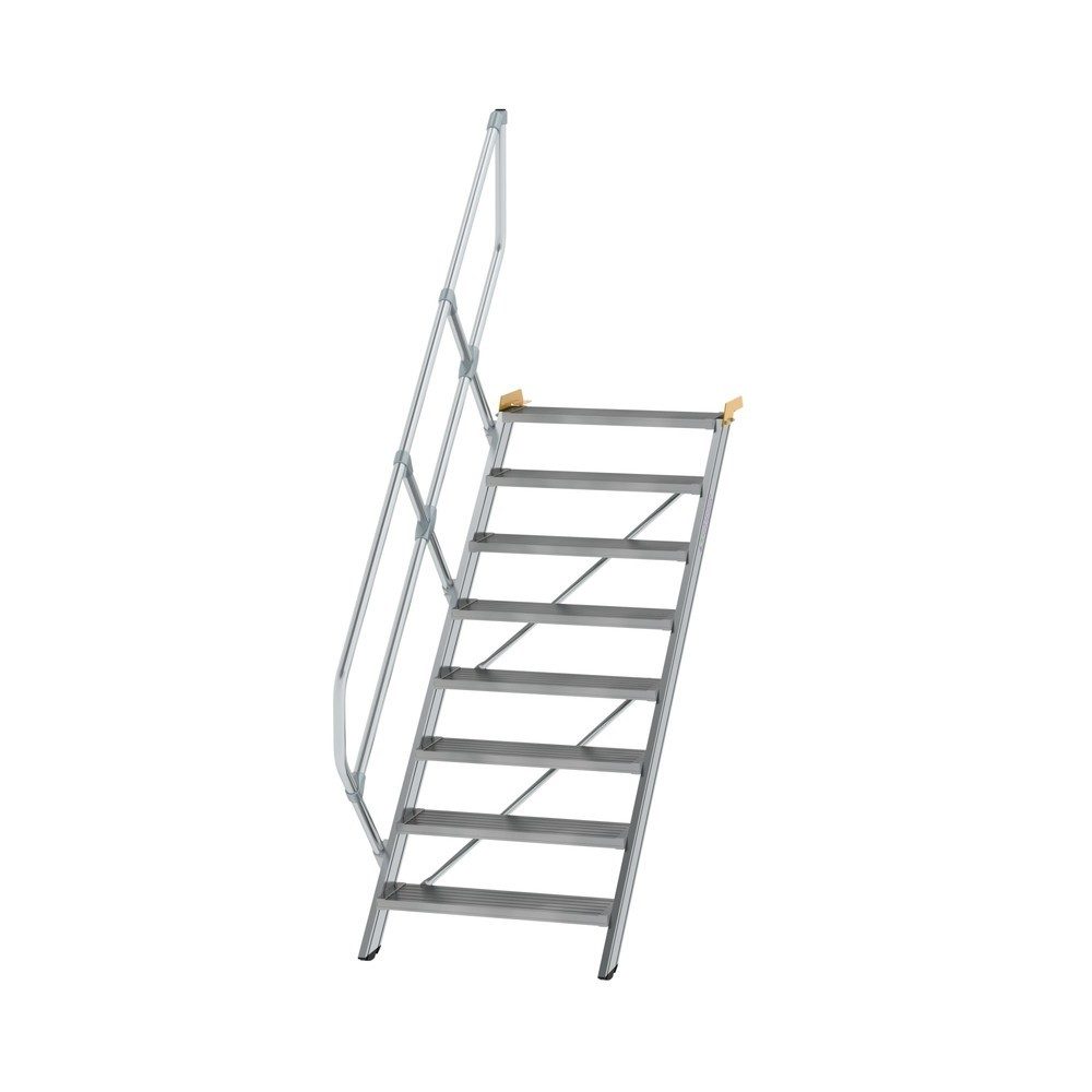 Munk Treppe 45° Stufenbreite 800 mm 8 Stufen Aluminium geriffelt