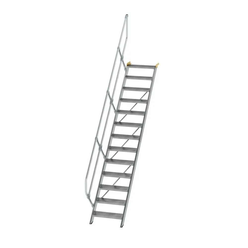 Munk Treppe 45° Stufenbreite 600 mm 13 Stufen Aluminium geriffelt