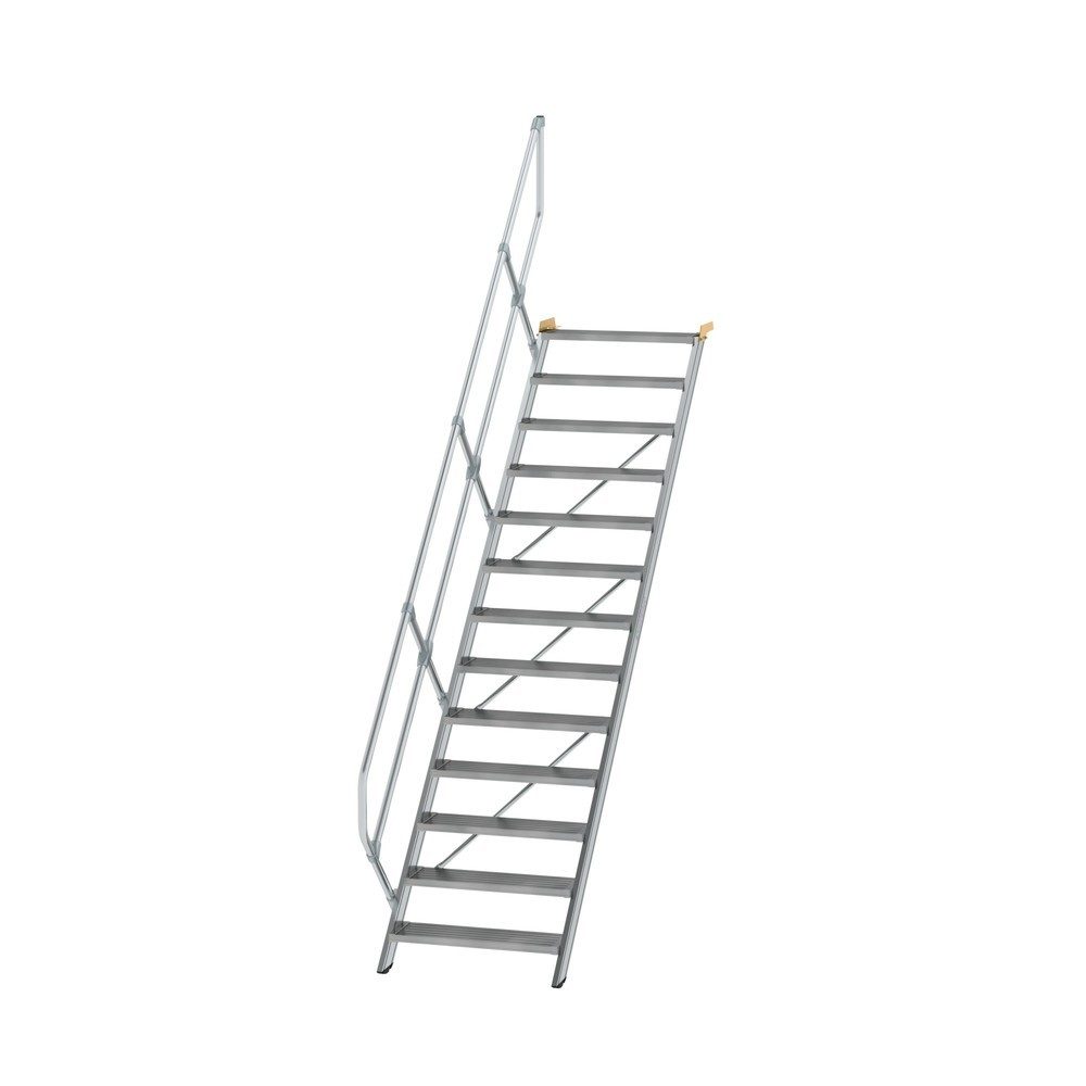 Munk Treppe 45° Stufenbreite 800 mm 13 Stufen Aluminium geriffelt