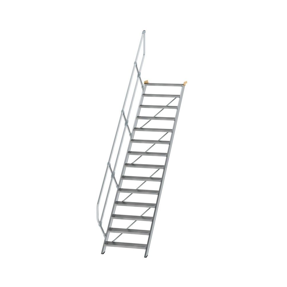 Munk Treppe 45° Stufenbreite 800 mm 14 Stufen Aluminium geriffelt