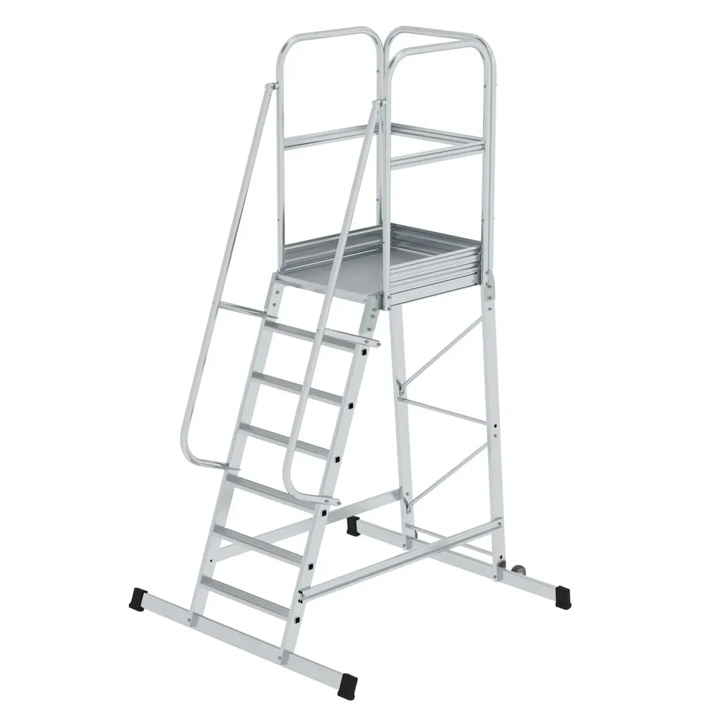 Munk Plattformleiter mit Rollen 7 Stufen