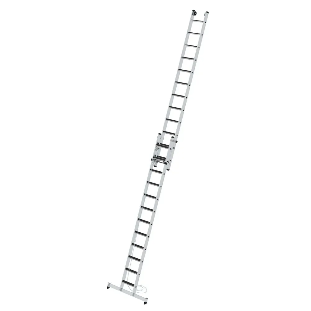 MUNK Günzburger Steigtechnik 040694 Aluminium Stufen-Seilzugleiter Arbeitshöhe (max.): 420 cm