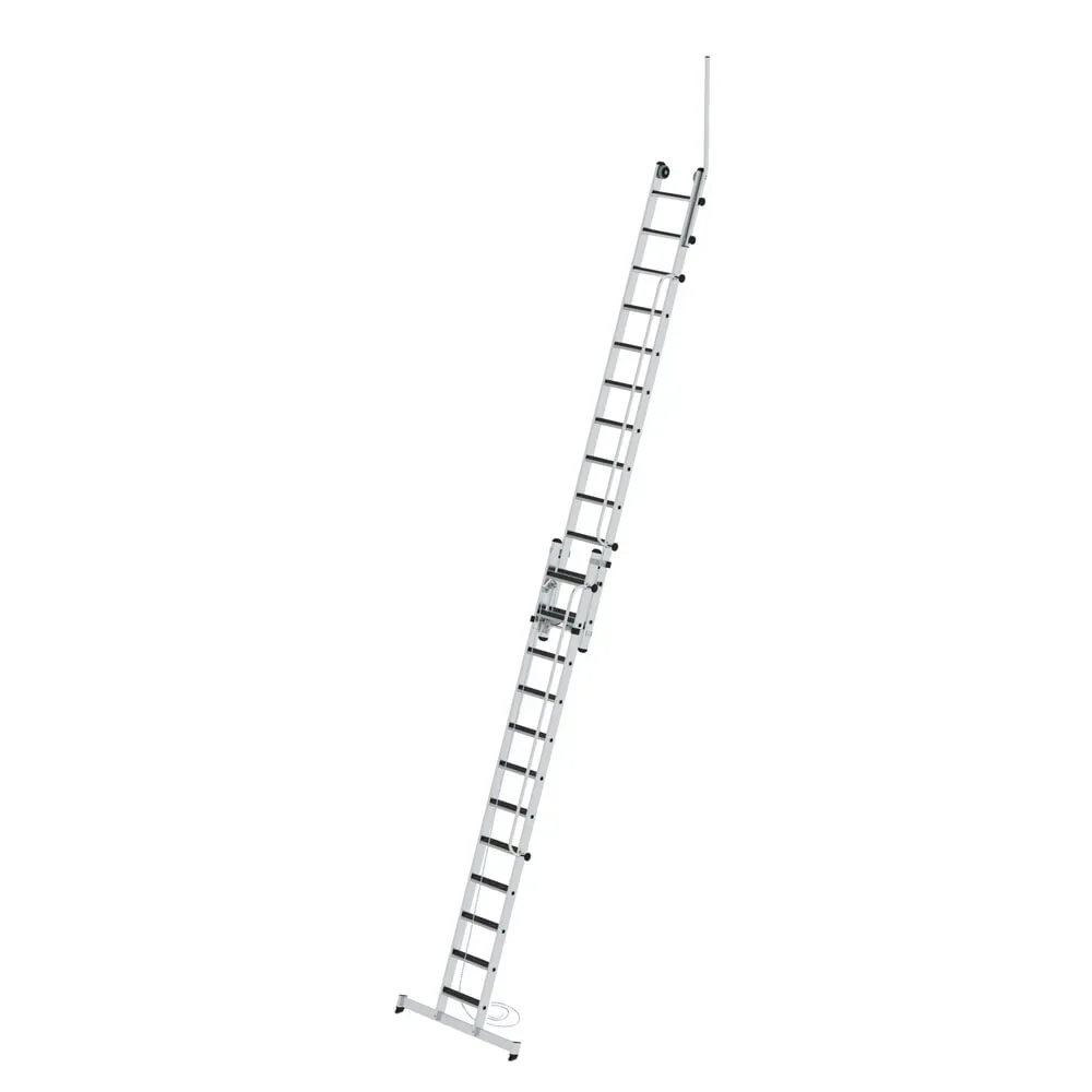 MUNK Günzburger Steigtechnik 040695 Aluminium Stufen-Seilzugleiter Arbeitshöhe (max.): 420 cm
