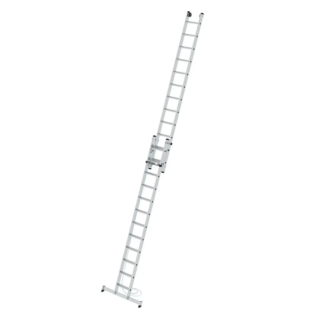 MUNK Günzburger Steigtechnik 040684 Aluminium Stufen-Seilzugleiter Arbeitshöhe (max.): 400 cm 23 kg