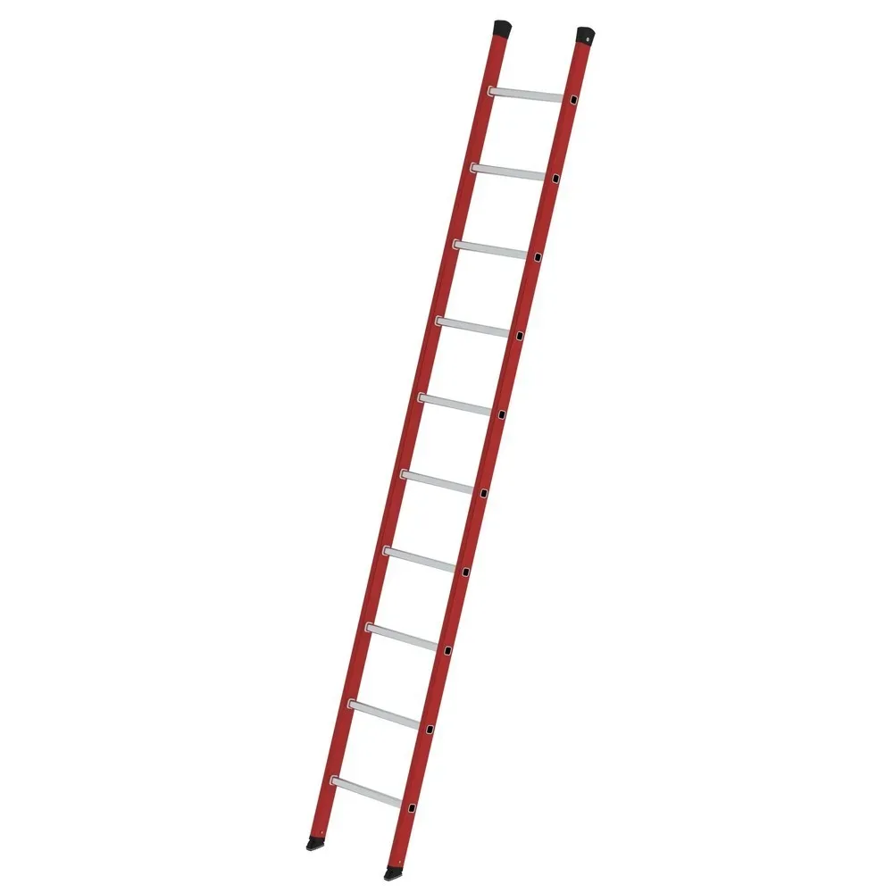Kunststoff-Anlegeleiter, mit geriffelten Aluminium-Sprossen, 10 Sprossen MUNK