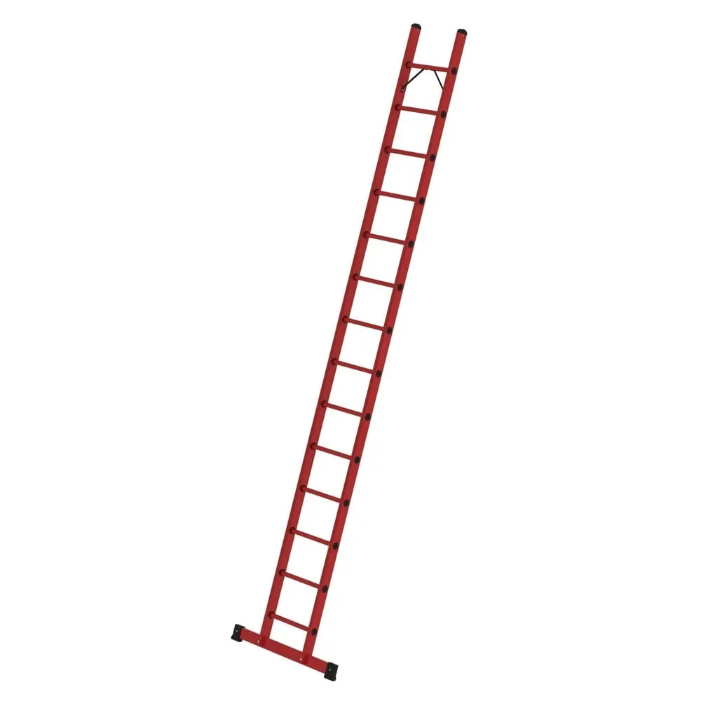 Munk Sprossen-Anlegeleiter GFK mit Traverse 14 Sprossen