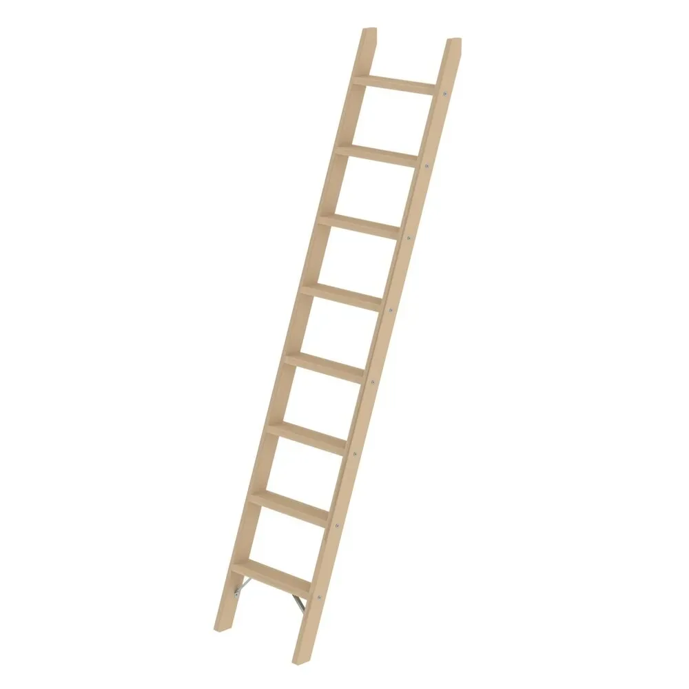 MUNK Günzburger Steigtechnik 033708 Holz Stufen-Anlegeleiter 9.6 kg