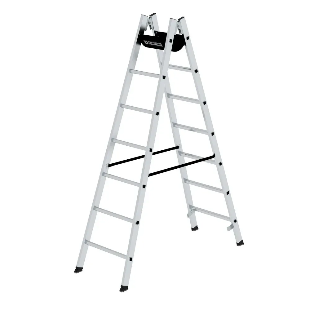 MUNK Günzburger Steigtechnik 11154 Aluminium Stufen-Doppelleiter Arbeitshöhe (max.): 3.2 m Silber 8.7 kg