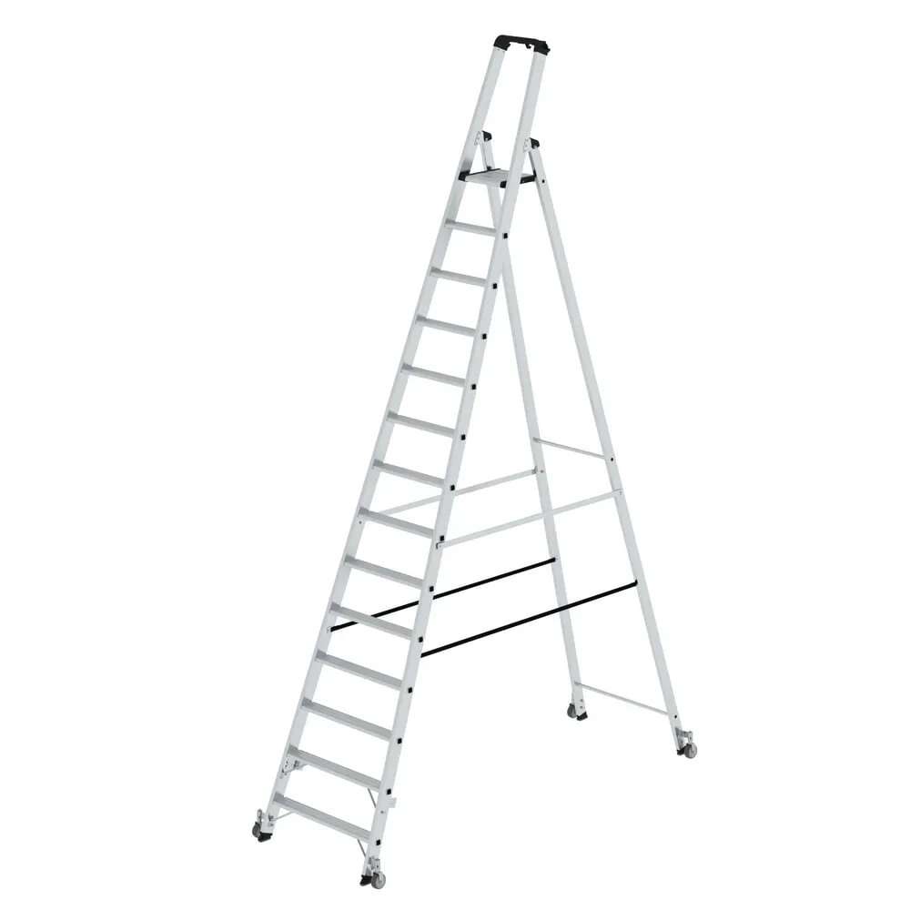 MUNK Günzburger Steigtechnik 41114 Aluminium Stufen-Stehleiter Arbeitshöhe (max.): 5.5 m