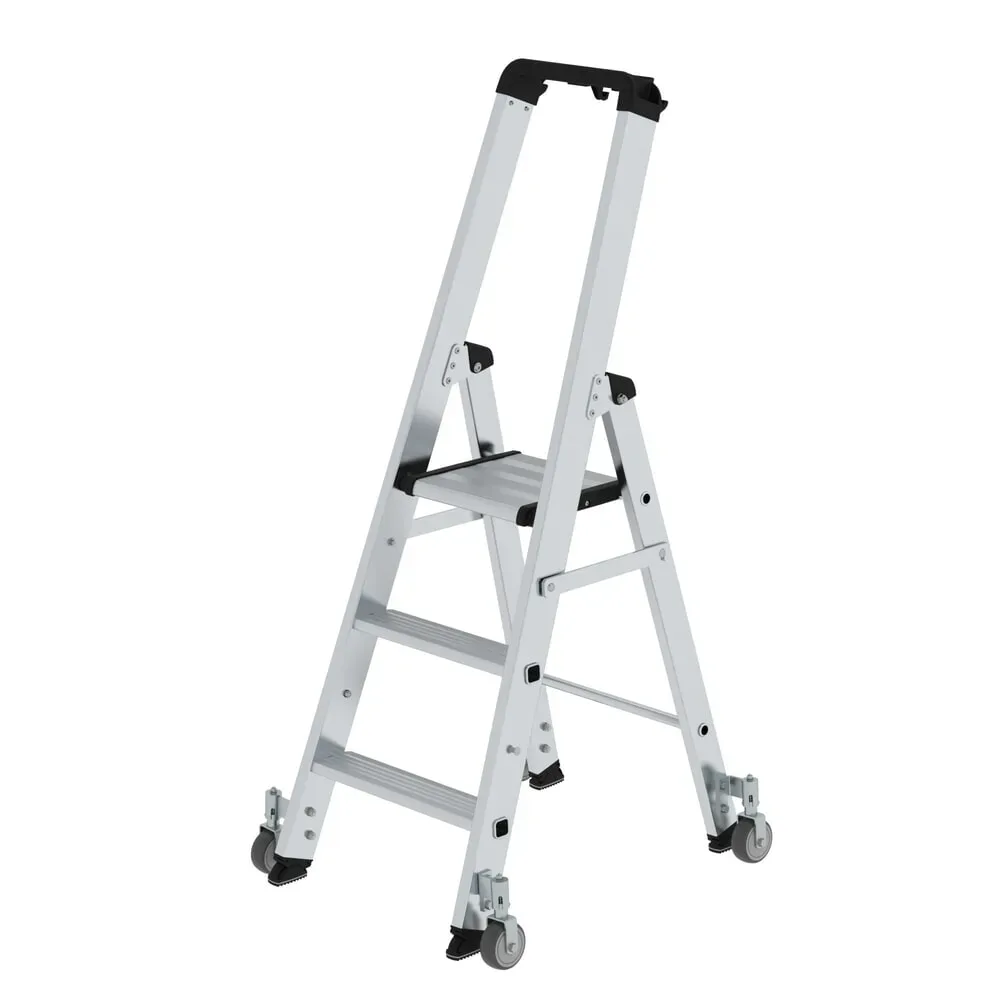 Stufen-Stehleiter, einseitig, Ausführung mobil, 3 Stufen, Plattformhöhe 700 mm MUNK