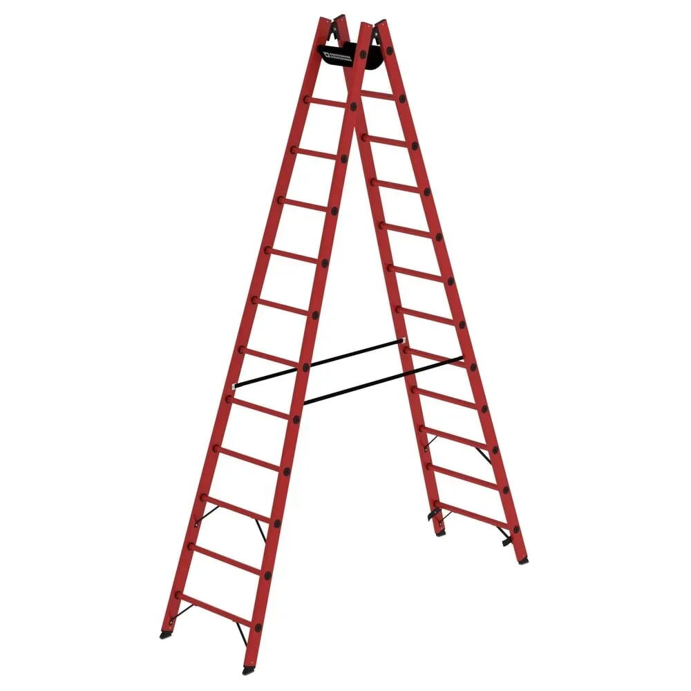 Vollkunststoffleiter, komplett aus GFK, 2 x 12 Sprossen MUNK