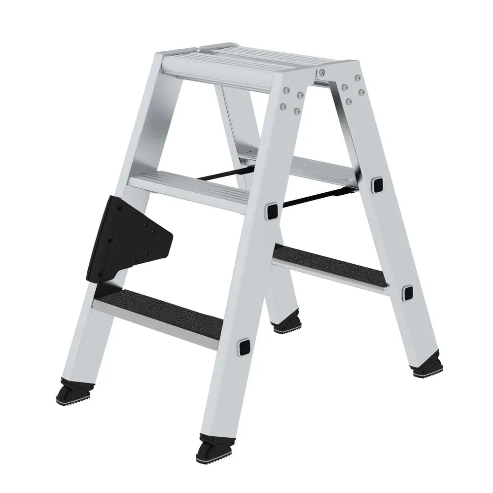 Stufen-Stehleiter CLIP-STEP, beidseitig begehbar, rutschhemmend R13, 2 x 3 Stufen MUNK
