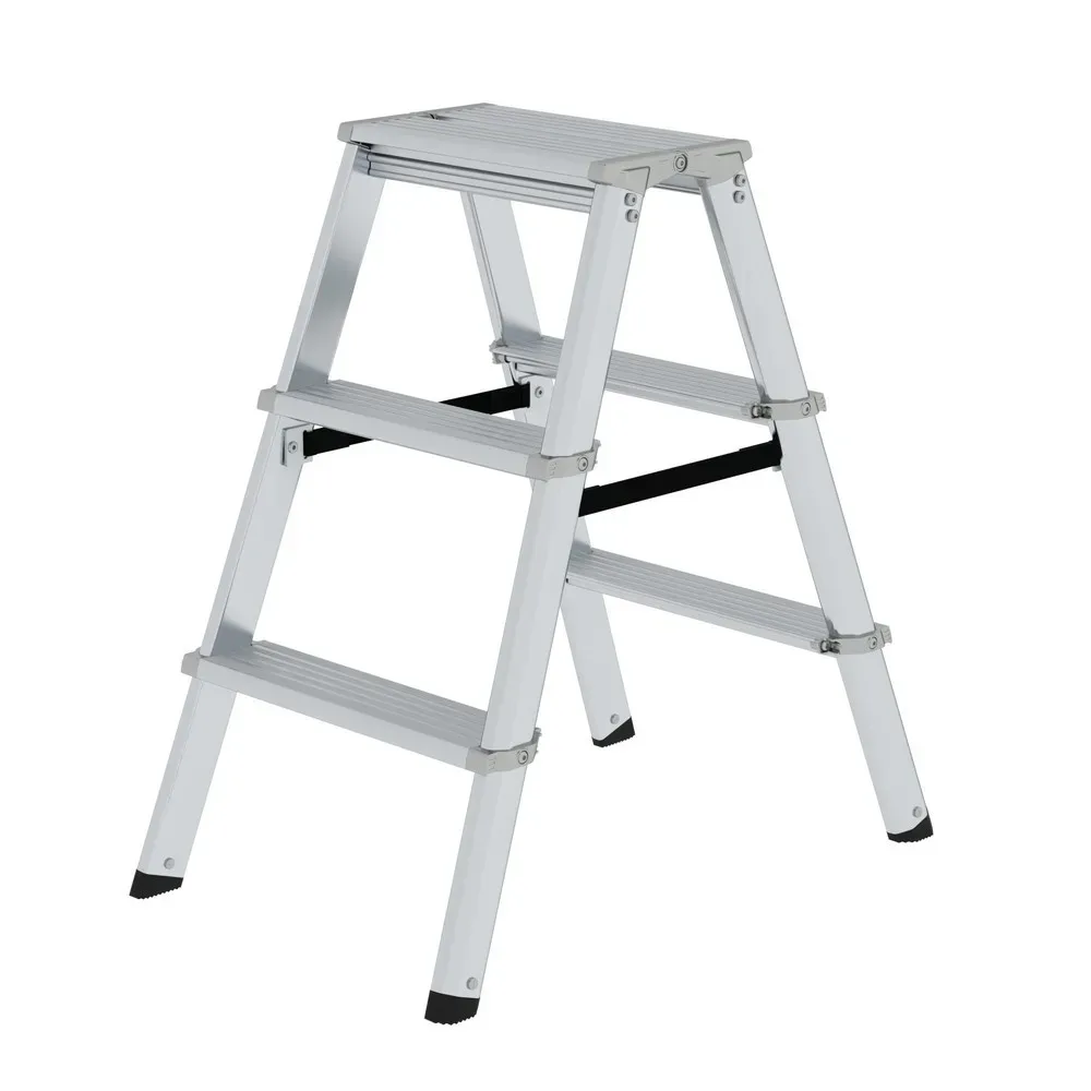 MUNK Günzburger Steigtechnik 11233 Aluminium Stufen-Doppelleiter Arbeitshöhe (max.): 2.25 m Silber 5.4 kg