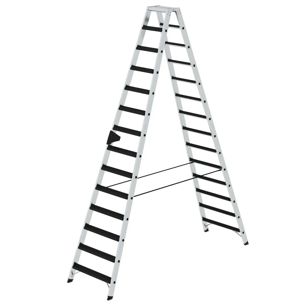 MUNK Günzburger Steigtechnik 042228 Aluminium Stufen-Stehleiter Arbeitshöhe (max.): 4.8 m