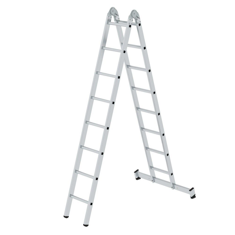 Munk Klappleiter 2-teilig mit nivello®-Traverse 2x8 Sprossen