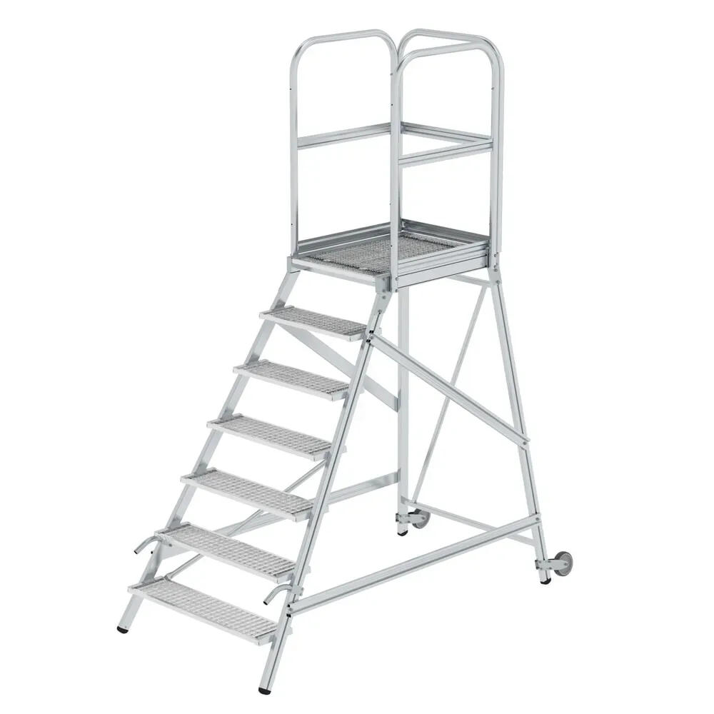 MUNK Günzburger Steigtechnik 58107 Aluminium Podesttreppe Montage mit Werkzeug Arbeitshöhe (max.): 3.7 m