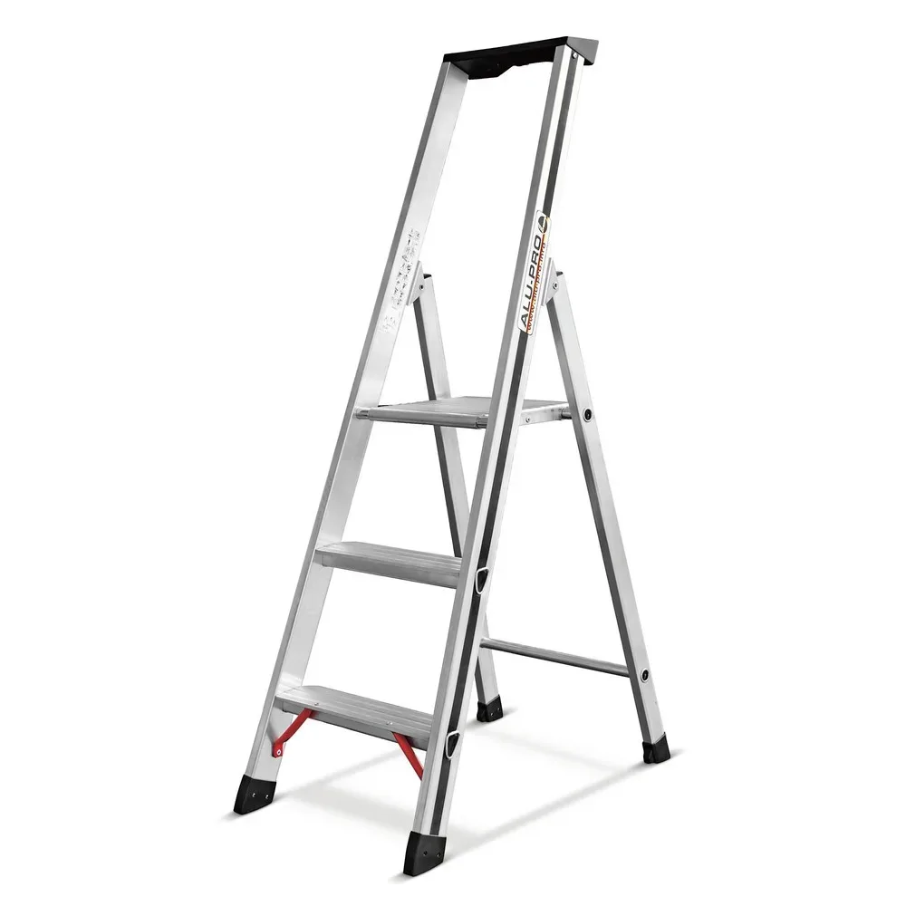 HYMER Stufen-Stehleiter Alu-Pro, 1-seitig begehbar, Standhöhe 0,65 m
