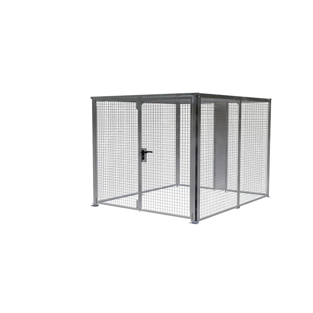 Lagerbox LBM 3000, abschliessbar, Doppelflügeltor, B 3010 x H 1985 mm, zur Bodenbefestigung, Baukastensystem, B 2450 x T 5885 x H 2100, feuerverzinkt