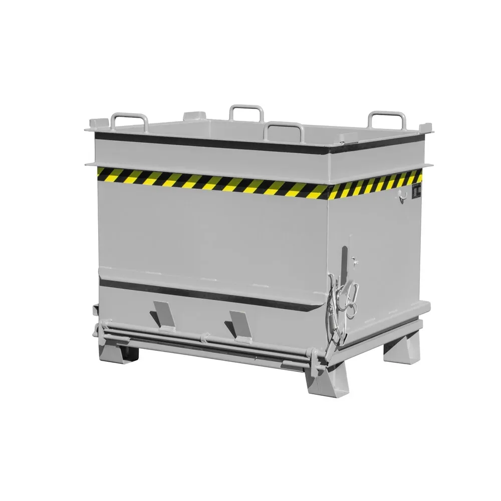 Bauer® Baustoffcontainer BC 1000 (Steinklammer-Entriegelung), lackiert, Mausgrau