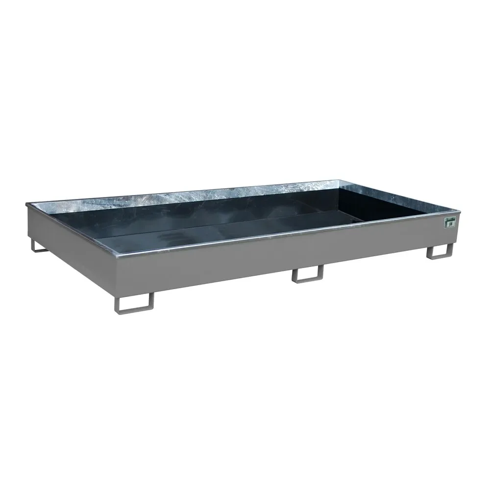 Bauer Regalwanne RW 2700-2 PE, mit PE-Einsatz, L 2665 x B 1315 x H 305 mm, mausgrau RAL 7005