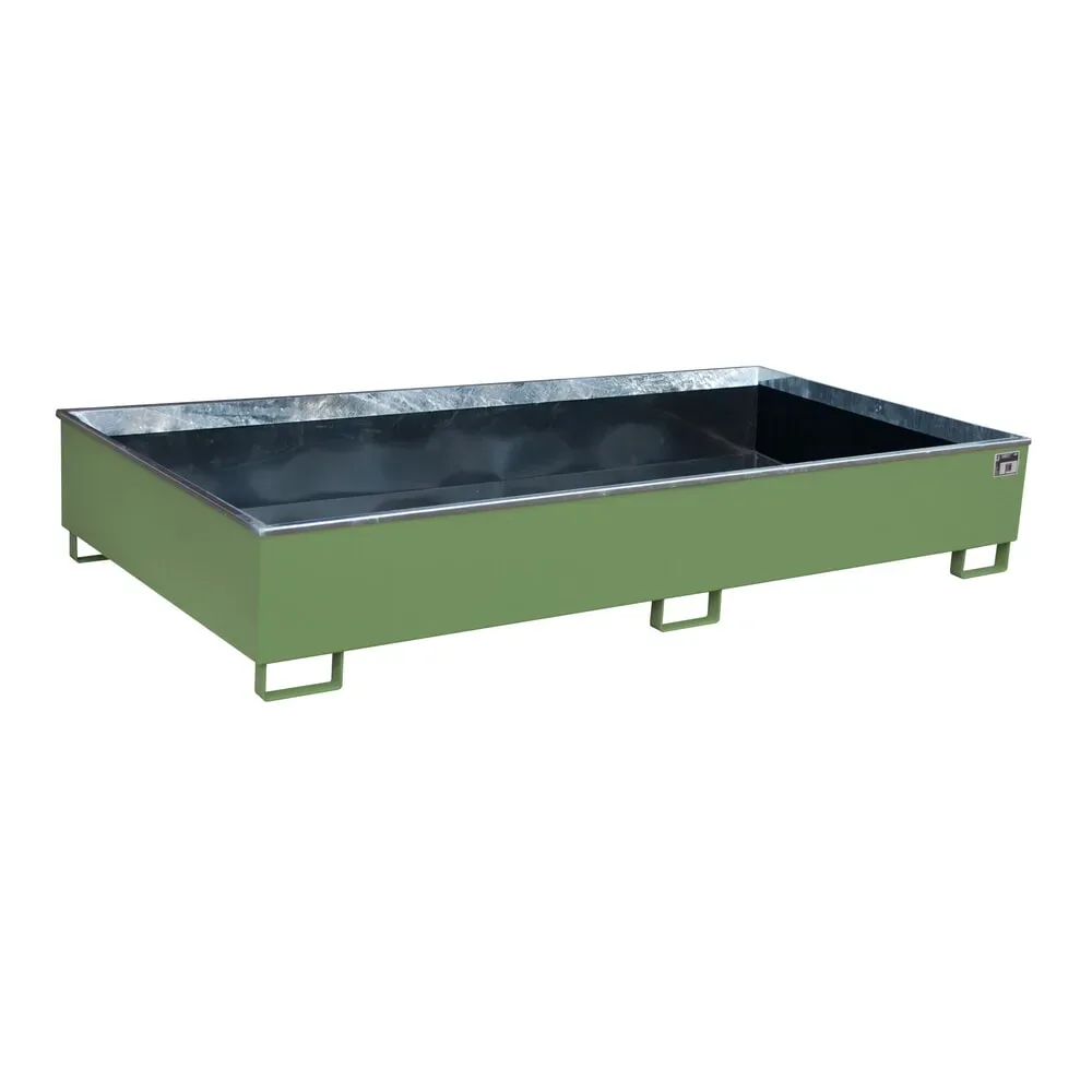 Bauer Regalwanne RW 2700-3 PE, mit PE-Einsatz, L 2665 x B 1315 x H 440 mm, resedagrün RAL 6011
