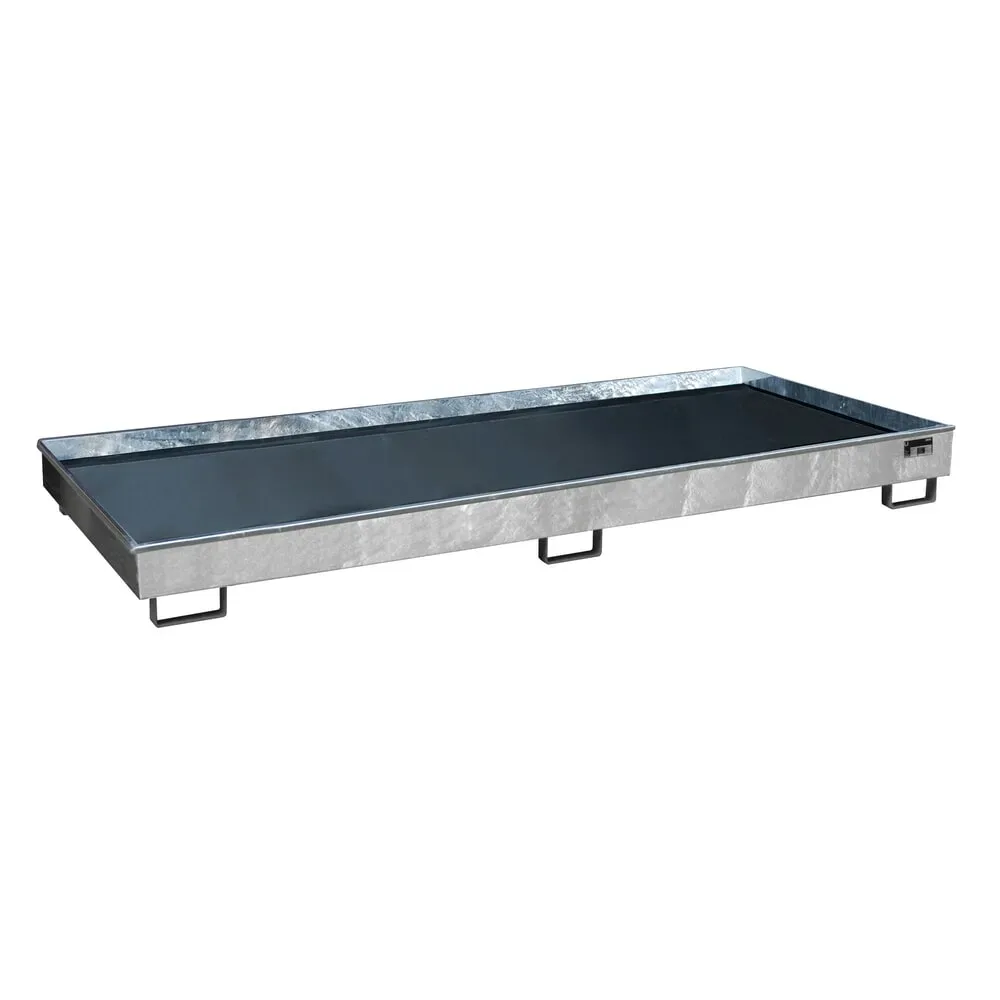 Bauer Regalwanne RW 3300-2 PE, mit PE-Einsatz, B 3262 x T 1312 x H 267 mm, bis 540 l, Stahl feuerverzinkt