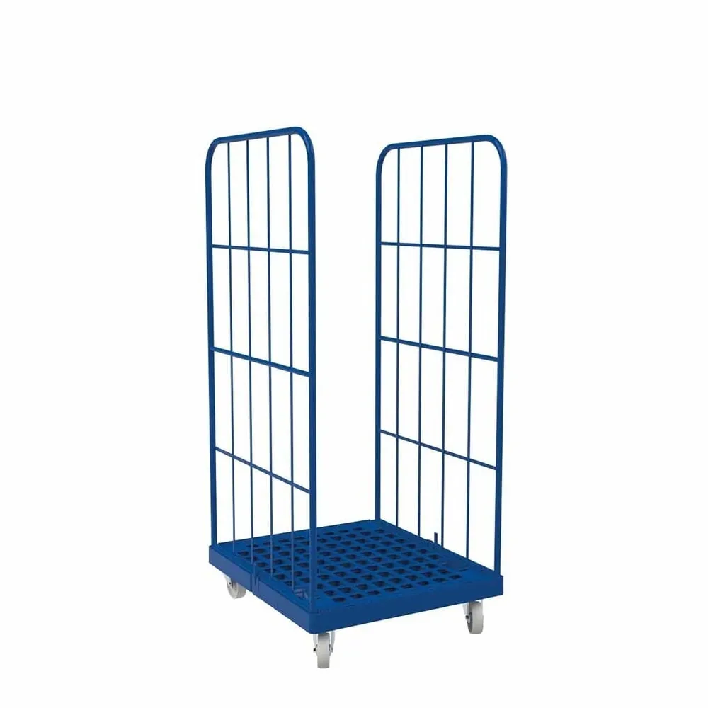 kaiserkraft Rollbehälter mit Kunststoff-Rollplatte, 2-seitig, BxT 724 x 815 mm, Nutzhöhe 1450 mm