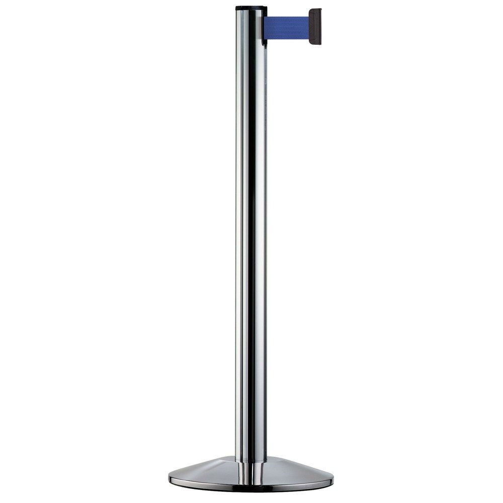 Personen-Leitsystem Classic, Ständer verchromt, Gurtfarbe blau