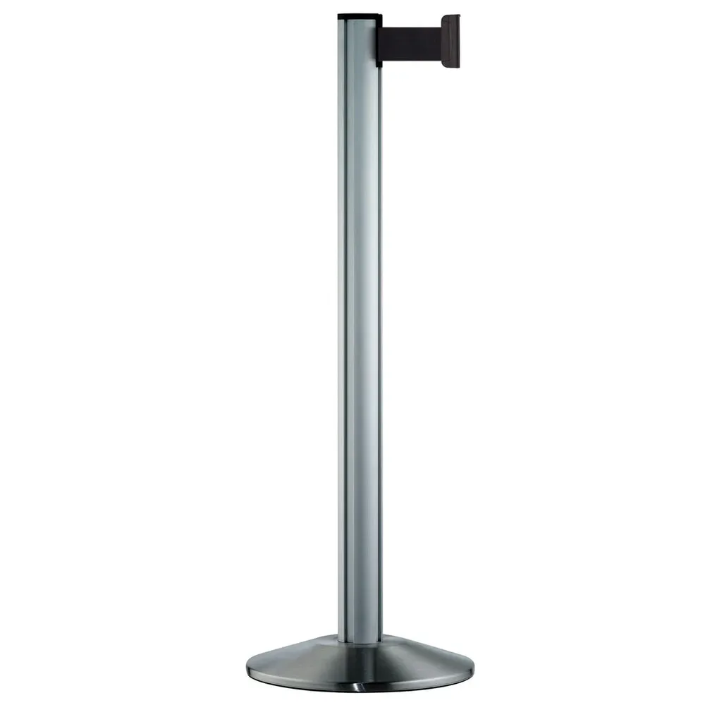 Personen-Leitsystem Classic, Ständer satiniert, Gurtfarbe schwarz