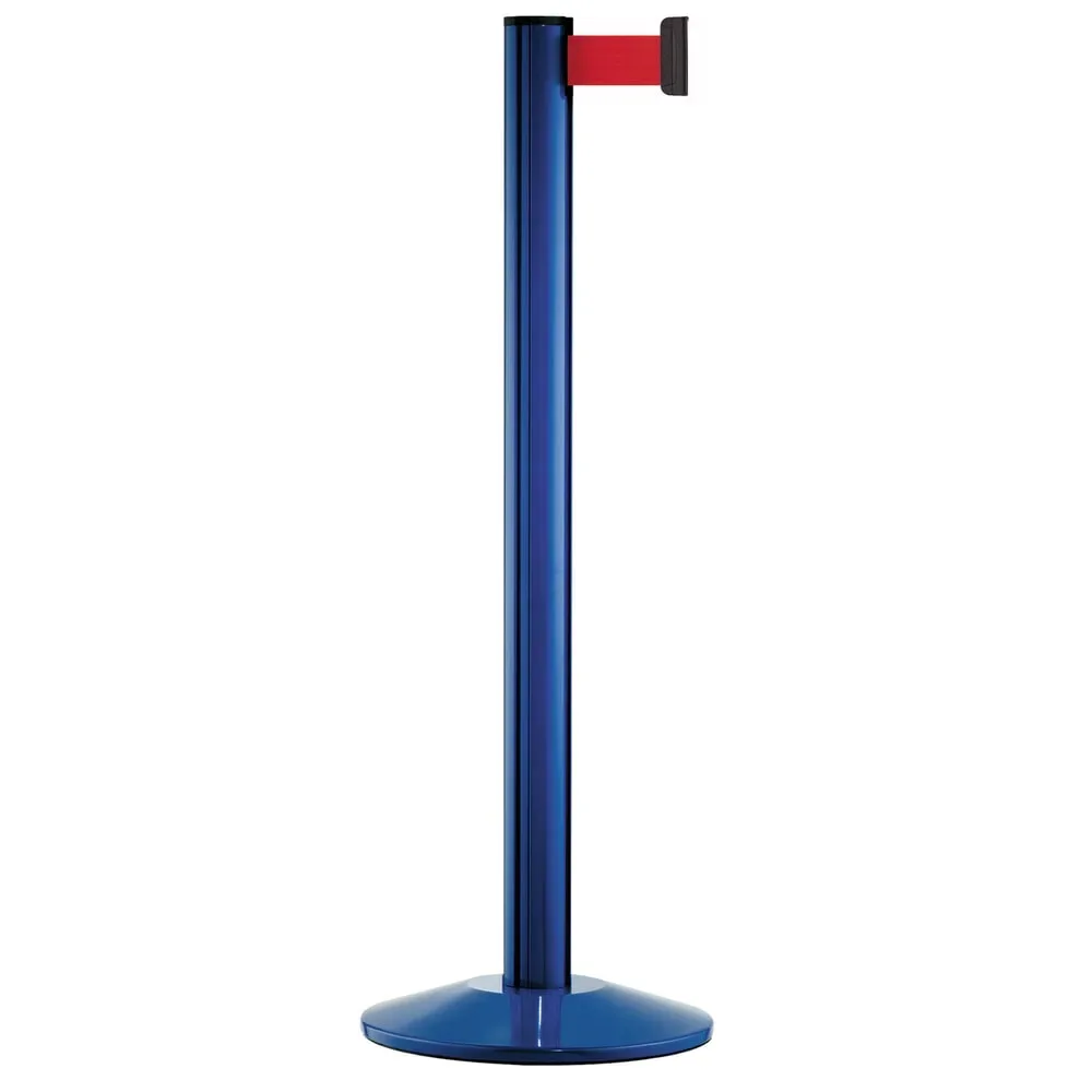 Personen-Leitsystem Classic, Ständer blau, Gurtfarbe rot