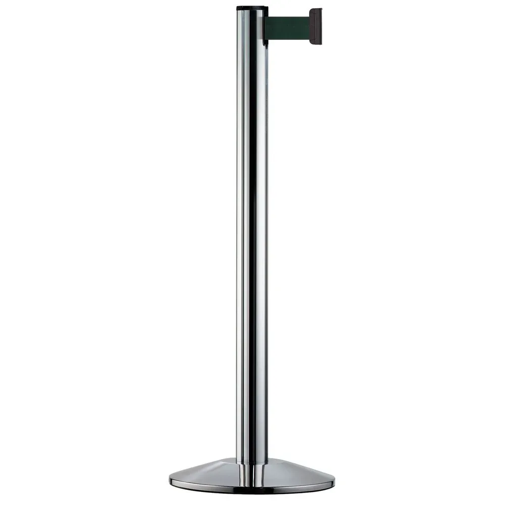 Personen-Leitsystem Extend, Ständer verchromt, Gurtfarbe oliv