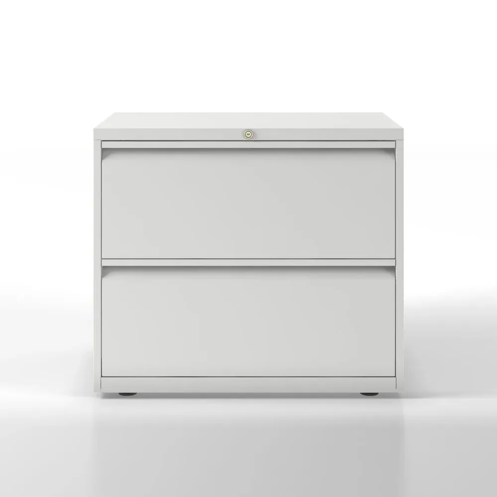 Hängeregistraturschrank ESSENTIALS, 2-bahnig, 2 Schubladen, verkehrsweiß BISLEY