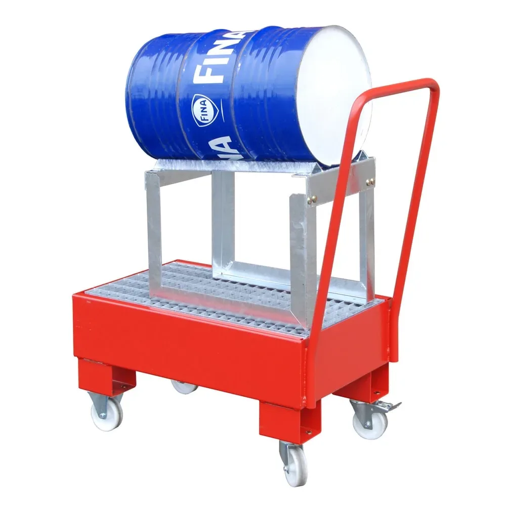 Auffangwanne, Typ AW60-1 SRF, fahrbar, rot RAL3000
