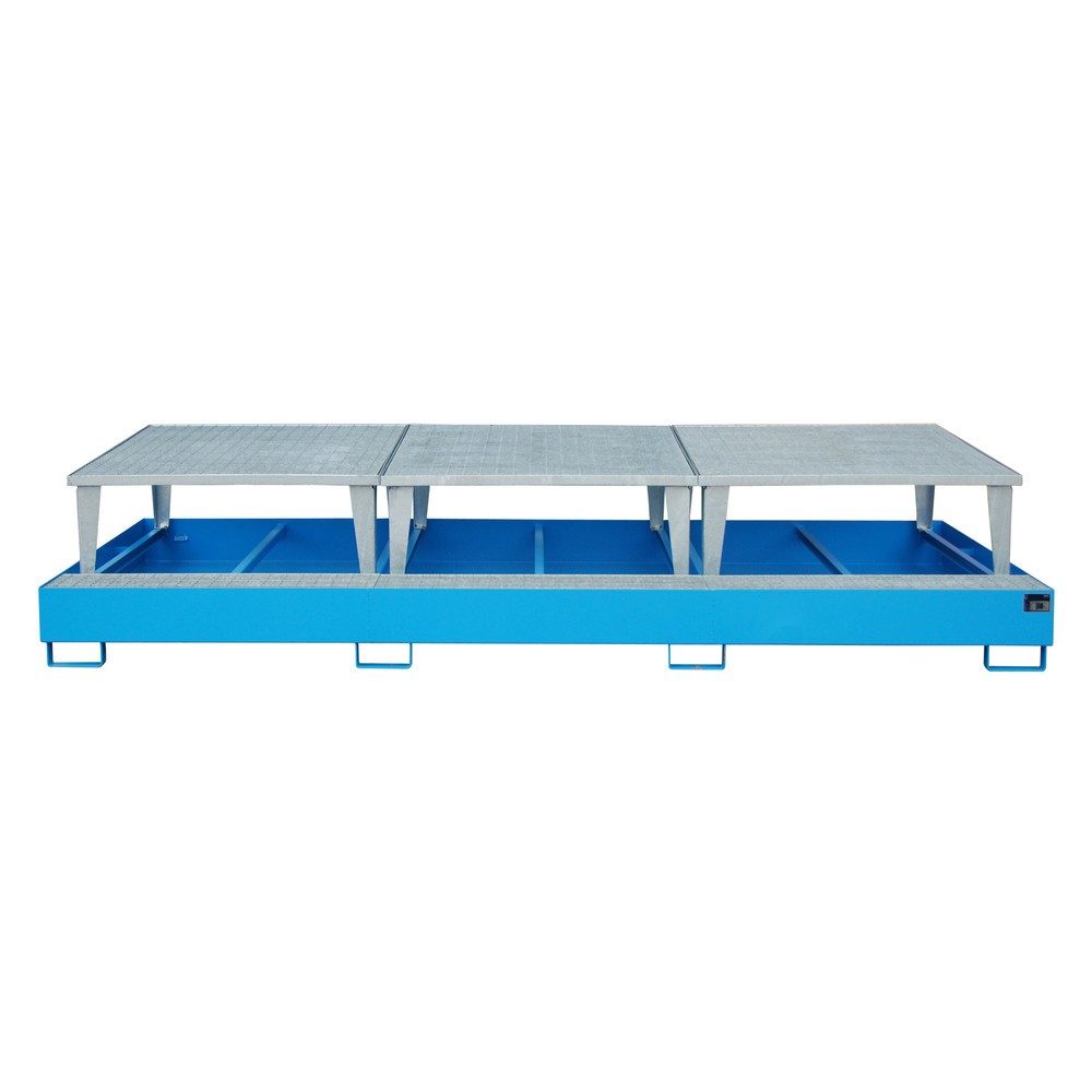 Bauer® Auffangwanne aus Stahl für 3x KTC/IBC, inkl. Abfüllaufsatz, lichtblau