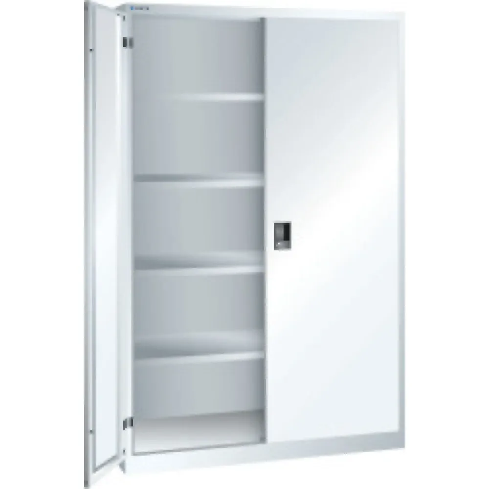 LISTA Flügeltürschrank mit 4 verzinkten Böden, HxBxT 1.950 x 1.250 x 580 mm, reinweiss, reinweiss