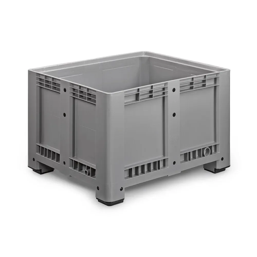 Palettenbox L, grau, 1200x1000x760 mm, geschlossen, mit 4 Füssen