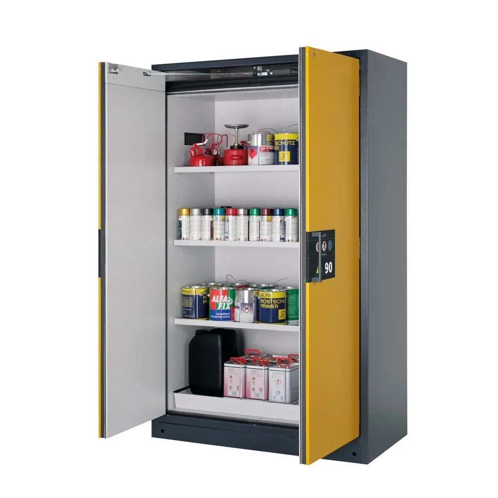 asecos® Brandschutzschrank Q-PEGASUS/Typ 90, 3 Fachböden, HxBxT 1.953 x 1.193 x 615 mm, goldgelb